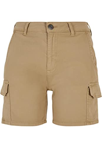 Urban Classics Ladies High Waist Cargo Shorts, Spodnie damskie, Unionbeżowy,