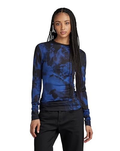 G-STAR RAW Damska koszulka w stylu vintage Wash Slim R T Ls Wmn, Wielokolorowy (Ballpen Blue Vintage Denim Wash D23871-c565-g271), M