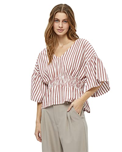 Desires Kobiety Bluzka z rękawem Balsa 2/4 Przyprawa arabska, brązowy pasek L