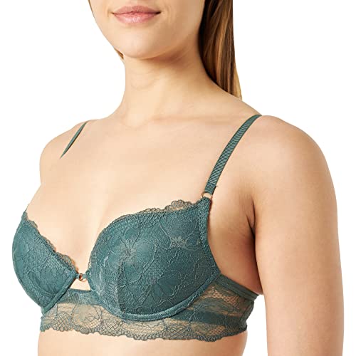 women'secret Damski biustonosz push-up, z wieloma wycięciami, zielony, 80B