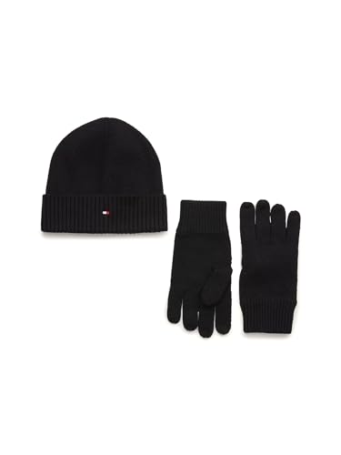 Tommy Hilfiger Męska niezbędna czapka i rękawiczki Gp opakowania na prezenty, czarna, jeden rozmiar, Czarny, Rozmiar uniwersalny