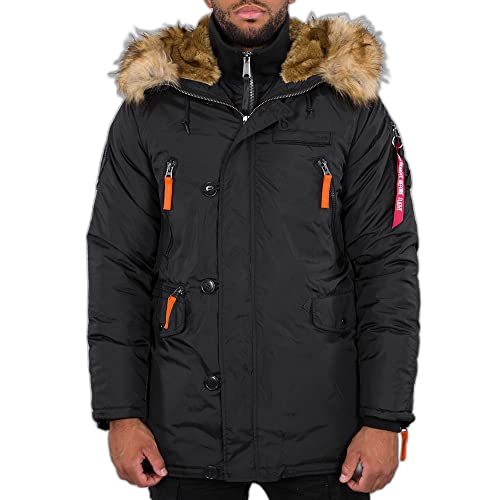 ALPHA INDUSTRIES Kurtka męska, czarny/pomarańczowy, S