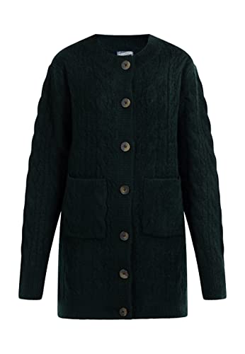 DreiMaster Kardigan z guzikami damski 39425097, ciemnozielony, XS-S