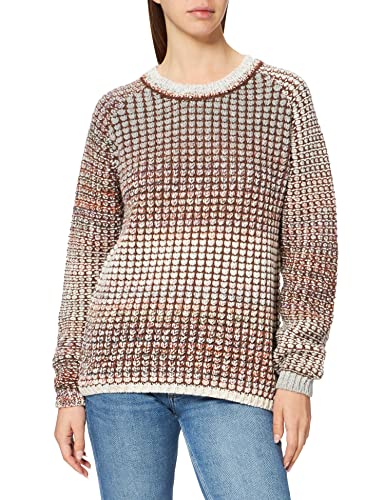 Timezone sweter damski raglanowy, Beżowy brązowy Multicolor, L