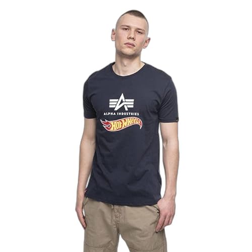 Alpha Industries Koszulka męska Hot Wheels Flag T z krótkim rękawem, niebieski (Rep.Blue), L