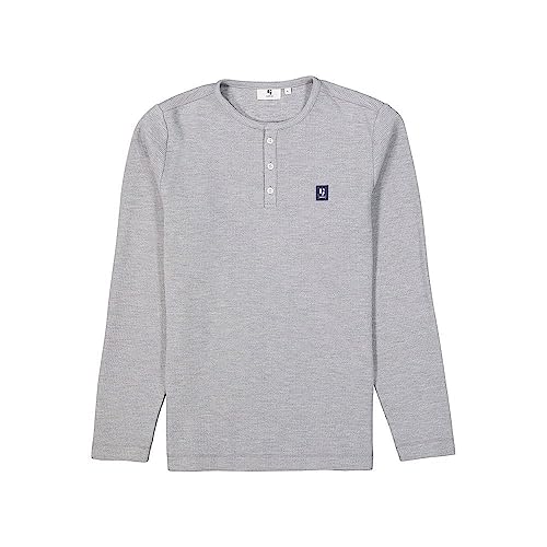 Garcia Męski t-shirt z długim rękawem, szary melanż, XXL