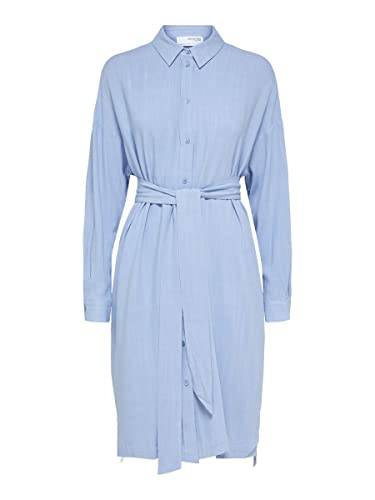 Bestseller A/S Damska koszula Slfviva-Tonia Long Linen Shirt B, Blue Heron, 42
