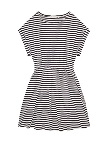 TOM TAILOR Dziewczęca dziecięca sukienka z dżerseju w paski, 31697 - Offwhite Coal Grey Stripe, 140 cm