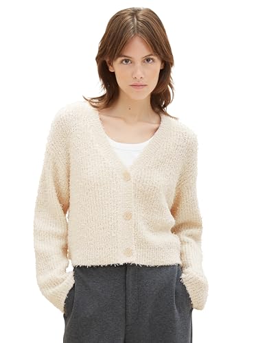 TOM TAILOR Denim Damski kardigan z dzianiny, 29511 - Soft Neutral Beige, L