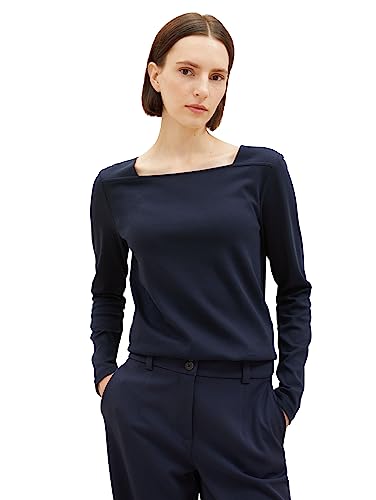 TOM TAILOR Damska koszulka z długim rękawem, 10668 - Sky Captain Blue, 3XL