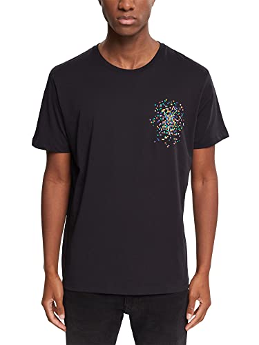 edc by ESPRIT Męski t-shirt 122CC2K304, 001/BLACK, M, 001/Black, M