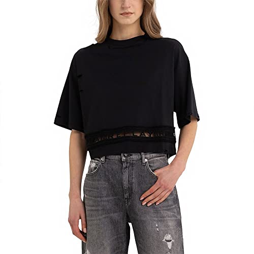 Replay T-shirt damski, 098 BLACK, XXS
