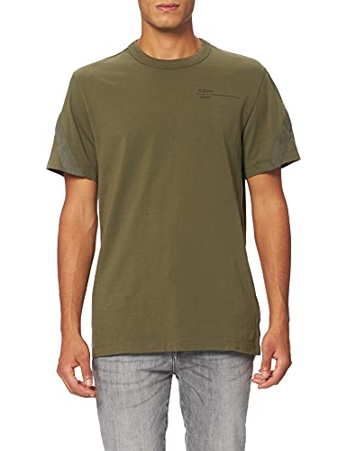 G-STAR RAW Koszulka męska Astro Back Tape, Zielony (Dk Bronze Green D20198-336-6059), XS