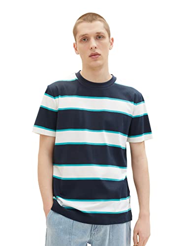 TOM TAILOR Denim Koszulka męska 1036454, 31936 Mixed Bold Stripe, M, 31936 - Mixed Bold Stripe, M