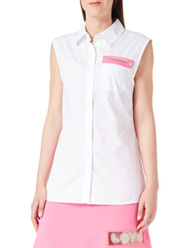 Love Moschino Damska koszulka o regularnym kroju bez rękawów, Optical White, rozmiar 46, optical white, 46