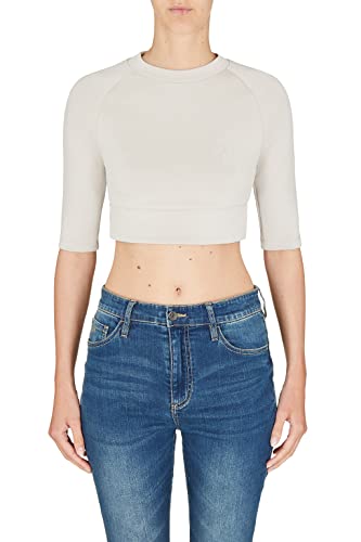 Armani Exchange Damska koszulka Soft Touch, Printed Logo On Front, Aura, L