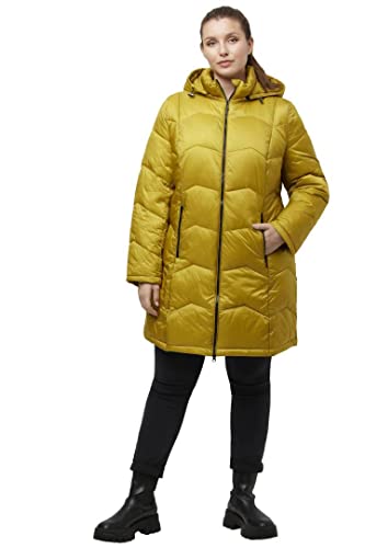 Ulla Popken Damska kurtka funkcyjna, pikowana, wodoodporna, trapezowa, brązowy, 42-44 duże rozmiary