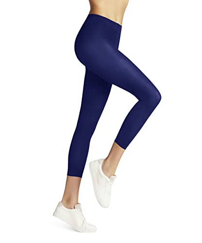 FALKE Kobiety Legginsy Pure Matt 50 DEN Capri W LE Półprzezroczyste 50 Den półprzezroczyste jednokolorowe 1 Para, Niebieski (Imperial 6065), M-L