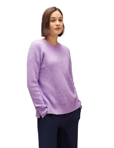 Street One Damski sweter z dzianiny ze wzorem, Soft Pure Lilac Melange, 44