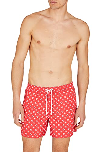Emporio Armani Swimwear Emporio Armani Micropattern bokserki męskie, krótkie spodenki kąpielowe, ruby red, 44, rubinowy (Ruby Red)