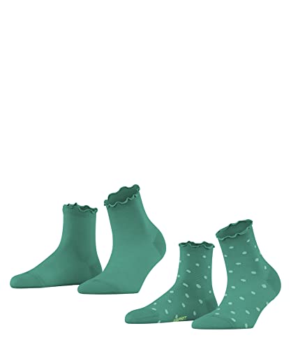 ESPRIT Kobiety Krótkie skarpety Mesh Dot 2-Pack W SSO Trwała Organiczna Bawełna z wzorem 2 Pak, Zielony (Emerald 7690), 39-42