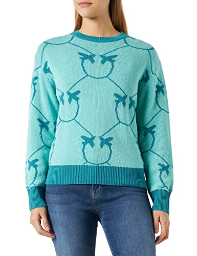Pinko Damski sweter Abbey Road Jacqu Henley Koszula, Sg1_Water Green/Mosiądz, XL, Sg1_woda zielony/mosiądz, XL
