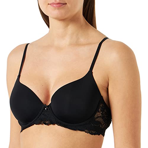 women'secret Damski piękny klasyczny wypełnienie, czarny biustonosz z mikrofibry, 80D, czarny, 80D