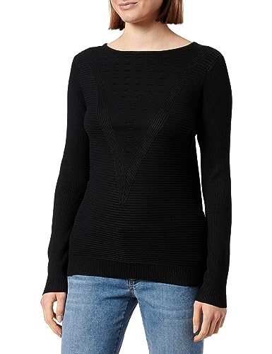 Sidona Damski sweter z dzianiny, czarny, M-L
