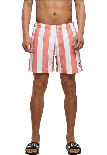 Urban Classics Damska koszulka damska ze stretchu, dżersej, Cropped Tee, damska koszulka dostępna w wielu wariantach kolorystycznych, rozmiary XS - 5XL, Palepinkbarstripe, 4XL