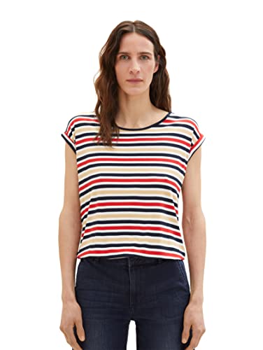 TOM TAILOR T-shirt damski, 32702 - wielokolorowe paski, S