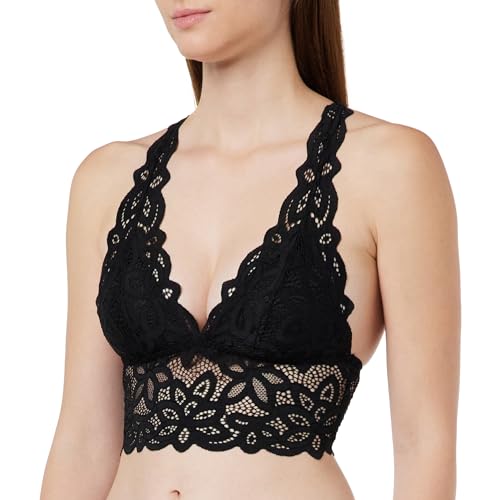 Women'secret Bralette Koronka Halter Czarny Biustonosz damski, czarny, S
