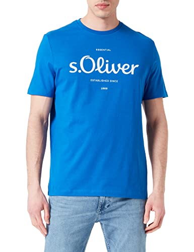 s.Oliver Bernd Freier GmbH & Co. KG Męski T-shirt z krótkim rękawem, niebieski, XXL, niebieski, XXL