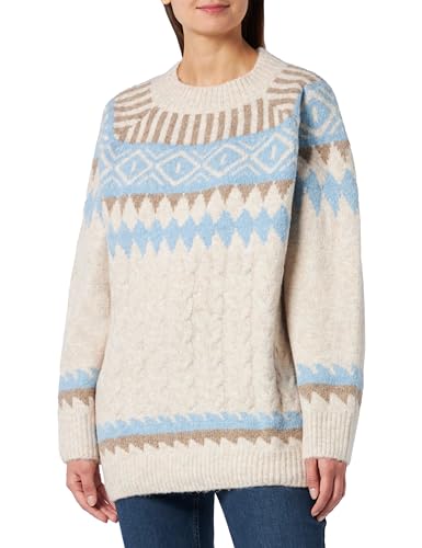 blonda Damski sweter z dzianiny 15425016-BL01, beżowy brązowy niebieski, XL/XXL, beżowy, brązowy, niebieski, XL-XXL