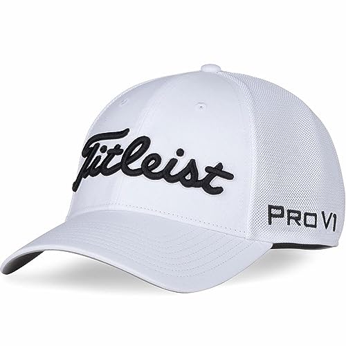 Titleist Męska czapka baseballowa Tour Sports Mesh Staff, blanco, L-XL