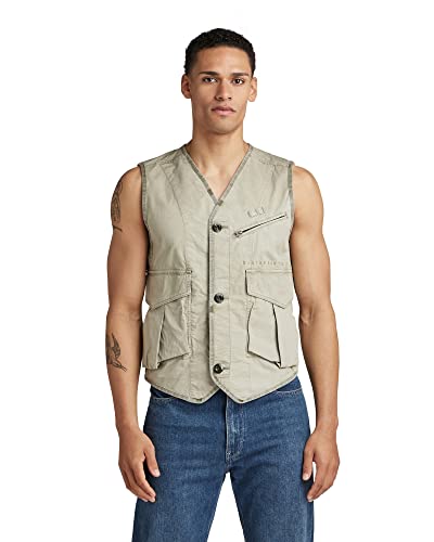 G-STAR RAW Męska kurtka Washed Cargo Vest, Zielony (Shamrock Vintage Gd 9740-d187), L