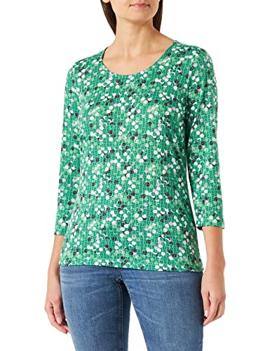GERRY WEBER Edition Damska koszulka 977011-44005, zielona/fioletowa/różowa, nadruk, 42, Zielony/liliowy/różowy nadruk, 42