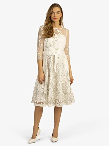 ApartFashion Damska sukienka ślubna, kremowo-srebrna, normalna