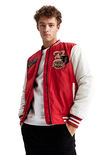 DeFacto Płaszcz męski do odzieży rekreacyjnej - DeFacto Płaszcz męski do odzieży wierzchniej (czerwony, XXL), czerwony