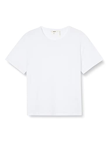 Koton Damska koszulka oversize z okrągłym dekoltem i krótkim rękawem, Off White (001), L