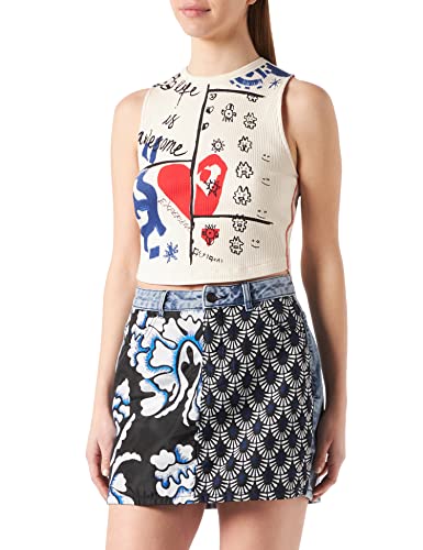Desigual Damska spódnica FAL_hamburgo, NIEBIESKI, 62