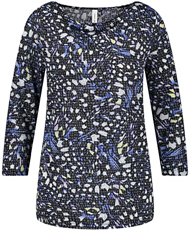 GERRY WEBER Edition Damska koszulka 870026-44032, niebieski nadruk, 46, Niebieski nadruk, 46