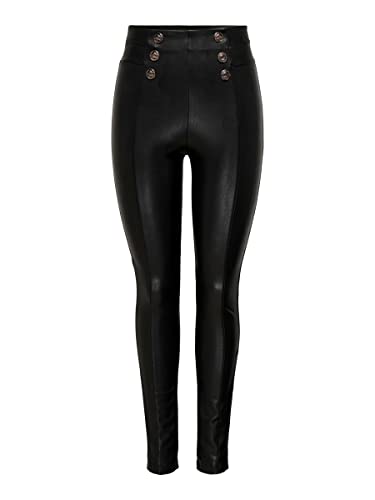 ONLY Women's ONLSTAR HW BUT Faux Leather PNT legginsy, czarne, XS/32, czarny, (XS) W / 32L
