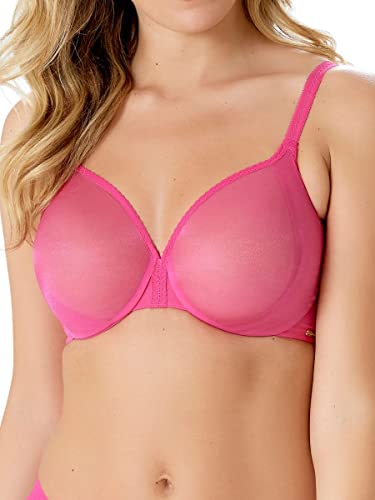 Gossard Damski błyszczący przezroczysty formowany biustonosz, magenta, 70D