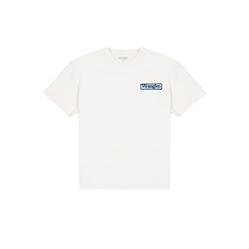 Wrangler Męski t-shirt z logo, biały, rozmiar 3XL, biały, 3XL