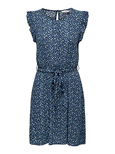 Bestseller A/S Damska ONLSOPHIA Life S/L Short Dress WVN NOOS sukienka, Night Sky/AOP:Ditsy Print, XXL, Night Sky/Aop:ditsy Print, XXL