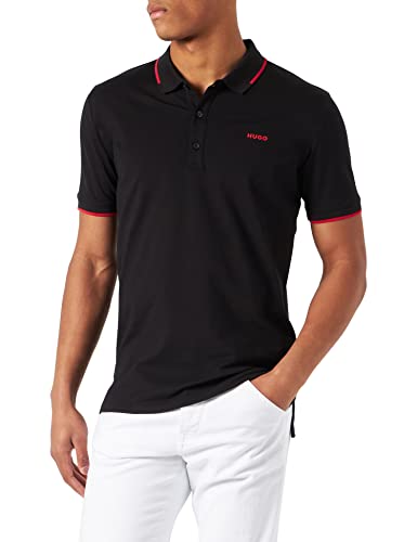 HUGO Męska koszula polo Dinoso22, Black001, L