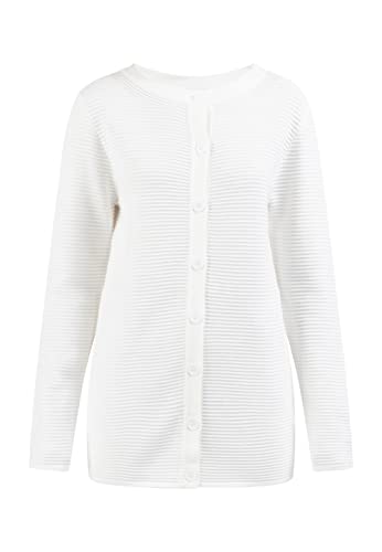 IDONY Damski kardigan z guzikami 15624682-ID02, wełniany biały, M/L, biały (wollweiss), M-L
