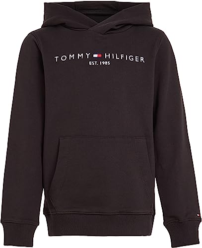 Tommy Hilfiger Bluza dziecięca Unisex Essential Hoodie z kapturem, Czarny, 14 anni