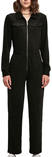 Urban Classics Damska bluza damska, aksamitna, prążkowana, czarna, 3XL, czarny, 3XL
