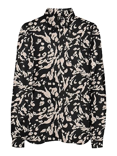 VERO MODA Bluzka damska, Czarny/Aop: cila, L